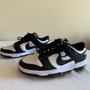 Nike Black and White Low Dunks (Women's)
